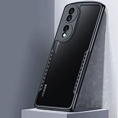 Huawei Honor 70 5G用極薄ソフトケース シリコンケース 耐衝撃 全面保護 クリア透明 T08 ファーウェイ ブラック