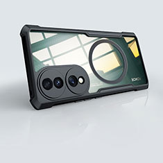 Huawei Honor 70 5G用極薄ソフトケース シリコンケース 耐衝撃 全面保護 クリア透明 カバー Mag-Safe 磁気 Magnetic ファーウェイ ブラック
