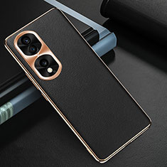 Huawei Honor 70 Pro 5G用ケース 高級感 手触り良いレザー柄 GS3 ファーウェイ ブラック