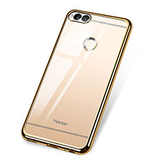 Huawei Honor 7X用極薄ソフトケース シリコンケース 耐衝撃 全面保護 クリア透明 H02 ファーウェイ ゴールド