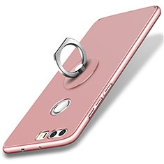 Huawei Honor 8用ハードケース プラスチック 質感もマット アンド指輪 ファーウェイ ローズゴールド