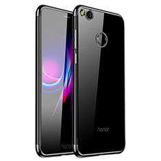 Huawei Honor 8 Lite用極薄ソフトケース シリコンケース 耐衝撃 全面保護 クリア透明 H01 ファーウェイ ブラック