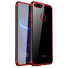 Huawei Honor 8 Pro用極薄ソフトケース シリコンケース 耐衝撃 全面保護 クリア透明 H01 ファーウェイ レッド