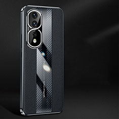 Huawei Honor 80 Pro 5G用ケース 高級感 手触り良いレザー柄 JB1 ファーウェイ ブラック