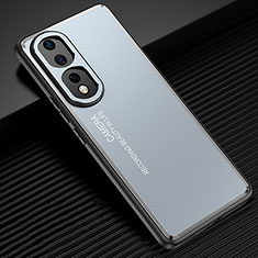 Huawei Honor 80 Pro 5G用ケース 高級感 手触り良い アルミメタル 製の金属製 兼シリコン カバー JL2 ファーウェイ ネイビー