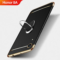 Huawei Honor 8A用ケース 高級感 手触り良い メタル兼プラスチック バンパー アンド指輪 ファーウェイ ブラック
