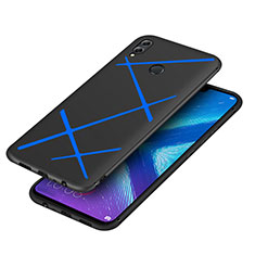 Huawei Honor 8X用シリコンケース ソフトタッチラバー ツイル ファーウェイ ネイビー