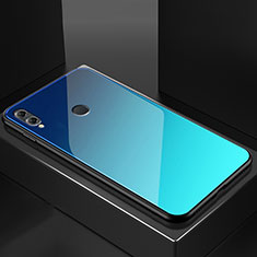 Huawei Honor 8X用ハイブリットバンパーケース プラスチック 鏡面 カバー M02 ファーウェイ ブルー