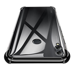 Huawei Honor 8X Max用極薄ソフトケース シリコンケース 耐衝撃 全面保護 クリア透明 T02 ファーウェイ ブラック
