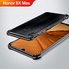 Huawei Honor 8X Max用極薄ソフトケース シリコンケース 耐衝撃 全面保護 クリア透明 H02 ファーウェイ ブラック