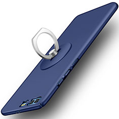 Huawei Honor 9用ハードケース プラスチック 質感もマット アンド指輪 ファーウェイ ネイビー