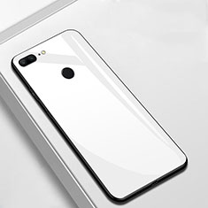 Huawei Honor 9 Lite用ハイブリットバンパーケース プラスチック 鏡面 カバー M01 ファーウェイ ホワイト