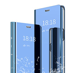 Huawei Honor 9 Lite用手帳型 レザーケース スタンド 鏡面 カバー ファーウェイ ネイビー