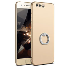 Huawei Honor 9 Premium用ハードケース プラスチック 質感もマット アンド指輪 A01 ファーウェイ ゴールド