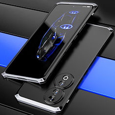 Huawei Honor 90 5G用360度 フルカバー ケース 高級感 手触り良い アルミメタル 製の金属製 ファーウェイ シルバー・ブラック