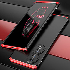 Huawei Honor 90 5G用360度 フルカバー ケース 高級感 手触り良い アルミメタル 製の金属製 ファーウェイ レッド・ブラック