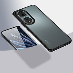 Huawei Honor 90 5G用ハイブリットバンパーケース クリア透明 プラスチック カバー W01L ファーウェイ ブラック