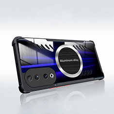 Huawei Honor 90 5G用極薄ソフトケース シリコンケース 耐衝撃 全面保護 クリア透明 カバー Mag-Safe 磁気 Magnetic H01 ファーウェイ ブラック