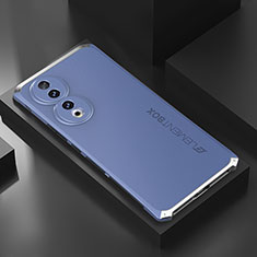 Huawei Honor 90 5G用360度 フルカバー ケース 高級感 手触り良い アルミメタル 製の金属製 P01 ファーウェイ シルバー・ネイビー