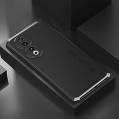 Huawei Honor 90 5G用360度 フルカバー ケース 高級感 手触り良い アルミメタル 製の金属製 P01 ファーウェイ ブラック