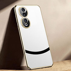 Huawei Honor 90 5G用ケース 高級感 手触り良いレザー柄 JB3 ファーウェイ ホワイト