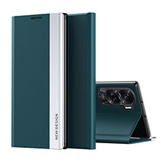Huawei Honor 90 Lite 5G用手帳型 レザーケース スタンド カバー QH2 ファーウェイ グリーン
