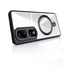 Huawei Honor 90 Pro 5G用極薄ソフトケース シリコンケース 耐衝撃 全面保護 クリア透明 カバー Mag-Safe 磁気 Magnetic P01 ファーウェイ ブラック
