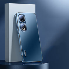 Huawei Honor 90 Pro 5G用ケース 高級感 手触り良い アルミメタル 製の金属製 兼シリコン カバー ファーウェイ ネイビー