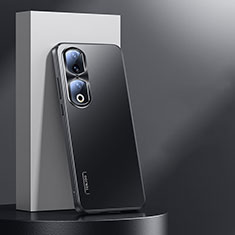 Huawei Honor 90 Pro 5G用ケース 高級感 手触り良い アルミメタル 製の金属製 兼シリコン カバー ファーウェイ ブラック