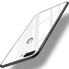 Huawei Honor 9i用ハイブリットバンパーケース プラスチック 鏡面 カバー ファーウェイ ホワイト