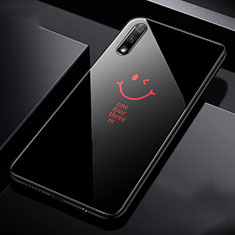 Huawei Honor 9X用ハイブリットバンパーケース プラスチック 鏡面 カバー ファーウェイ ブラック
