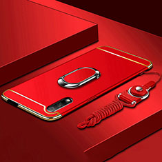 Huawei Honor 9X用ケース 高級感 手触り良い メタル兼プラスチック バンパー アンド指輪 A01 ファーウェイ レッド