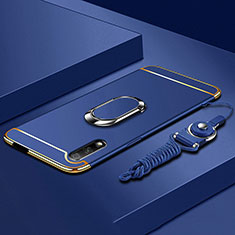 Huawei Honor 9X用ケース 高級感 手触り良い メタル兼プラスチック バンパー アンド指輪 A01 ファーウェイ ネイビー