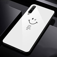 Huawei Honor 9X Pro用ハイブリットバンパーケース プラスチック パターン 鏡面 カバー ファーウェイ ホワイト