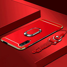 Huawei Honor 9X Pro用ケース 高級感 手触り良い メタル兼プラスチック バンパー アンド指輪 A01 ファーウェイ レッド