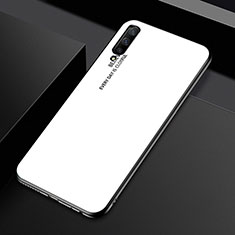 Huawei Honor 9X Pro用ハイブリットバンパーケース プラスチック 鏡面 虹 グラデーション 勾配色 カバー ファーウェイ ホワイト