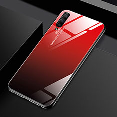 Huawei Honor 9X Pro用ハイブリットバンパーケース プラスチック 鏡面 虹 グラデーション 勾配色 カバー ファーウェイ レッド