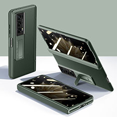 Huawei Honor Magic V2 5G用ハードケース プラスチック 質感もマット 前面と背面 360度 フルカバー GK5 ファーウェイ グリーン