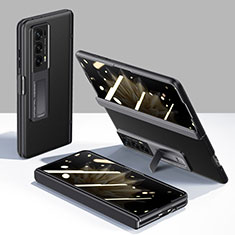 Huawei Honor Magic V2 5G用ハードケース プラスチック 質感もマット 前面と背面 360度 フルカバー GK5 ファーウェイ ブラック