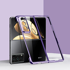 Huawei Honor Magic V2 5G用ハードケース プラスチック 質感もマット 前面と背面 360度 フルカバー GK6 ファーウェイ パープル