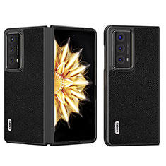 Huawei Honor Magic V2 5G用ハイブリットバンパーケース 高級感 手触り良いレザー柄 兼プラスチック BH2 ファーウェイ ブラック