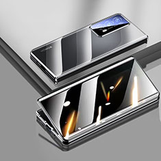 Huawei Honor Magic V2 5G用ケース 高級感 手触り良い アルミメタル 製の金属製 360度 フルカバーバンパー 鏡面 カバー ファーウェイ ブラック