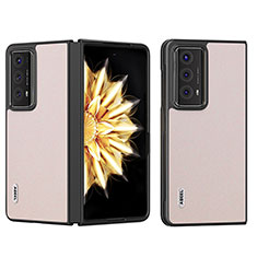 Huawei Honor Magic V2 Ultimate 5G用ハイブリットバンパーケース 高級感 手触り良いレザー柄 兼プラスチック BH6 ファーウェイ ゴールド