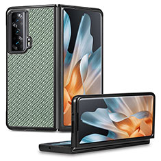 Huawei Honor Magic Vs Ultimate 5G用ハイブリットバンパーケース 高級感 手触り良いレザー柄 兼プラスチック S01D ファーウェイ グリーン