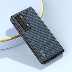 Huawei Honor Magic Vs2 5G用ハイブリットバンパーケース 高級感 手触り良いレザー柄 兼プラスチック BH4 ファーウェイ ネイビー