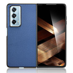 Huawei Honor Magic Vs2 5G用ハイブリットバンパーケース 高級感 手触り良いレザー柄 兼プラスチック BH6 ファーウェイ ネイビー