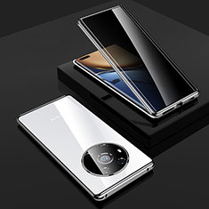 Huawei Honor Magic3 5G用ケース 高級感 手触り良い アルミメタル 製の金属製 360度 フルカバーバンパー 鏡面 カバー P03 ファーウェイ シルバー