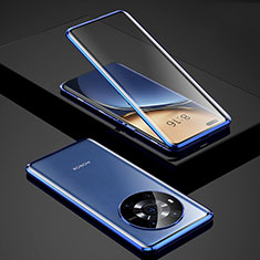 Huawei Honor Magic3 5G用ケース 高級感 手触り良い アルミメタル 製の金属製 360度 フルカバーバンパー 鏡面 カバー P02 ファーウェイ ネイビー