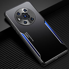 Huawei Honor Magic3 5G用ケース 高級感 手触り良い アルミメタル 製の金属製 兼シリコン カバー JL3 ファーウェイ ネイビー