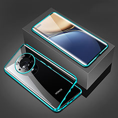 Huawei Honor Magic3 5G用ケース 高級感 手触り良い アルミメタル 製の金属製 360度 フルカバーバンパー 鏡面 カバー ファーウェイ グリーン